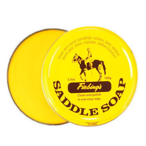 Fiebing's Yellow Saddle Soap for Leather (3.5 oz Tin) - Leather Cleaner & Conditioner to Soften, Protect & Restore Leathercraft - Leather Soap for Car Seat, Couch, Shoe, Purse, Boot, Bag, & Saddles