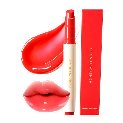 Nature Republic HONEY MELTING LIP (04 POMEGRANATE) SOFT LIP STICK, korean lip, Lip Gloss, Glow lip, glossy, lip balm, lip crayon, jelly gloss, lip pen, tint, valentines day gifts, korean make up