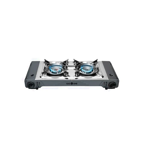 Gas One GasOne 2-Burner Portable Camp Stove - High Output 15,300 BTU - With Durable Carrying Case, Automatic Ignition, Safety Features, Perfect for Camping, Hiking, Tailgating, and Emergency Preparedness