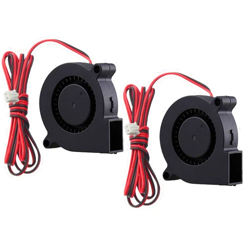 GDSTIME 2-Pack 50mm x 15mm Blower Fan 12V 5015 Dual Ball Bearing DC Brushless Cooling Turbo Fan 2 Pin 39 inch Cable for 3D Printer Accessory