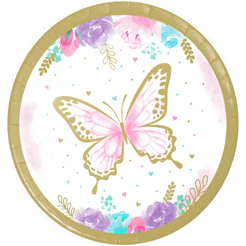 Creative Converting Golden Butterfly Dessert Plates, 8 ct
