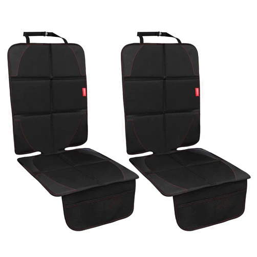 MORROLS Car Seat Protector, 2 Pack Carseat Protector with Thick Padding, Baby/Pets for Child Car Seat-Mesh Pockets-Waterproof-Universal Size(Black)