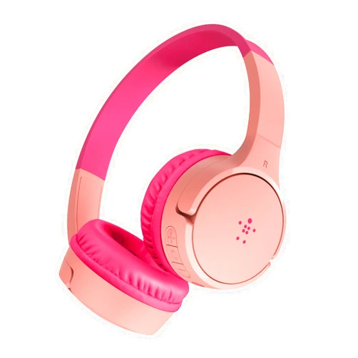 Belkin SoundForm Mini - Wireless Bluetooth Headphones for Kids with 30H Battery Life, 85dB Safe Volume Limit, Built-in Microphone - Kids On-Ear Earphones for iPhone, iPad, Fire Tablet & More - Pink