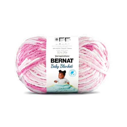 Bernat BABY BLANKET BB Pink Dreams Yarn - 1 Pack of 10.5oz/300g - Polyester - #6 Super Bulky - 220 Yards - Knitting/Crochet