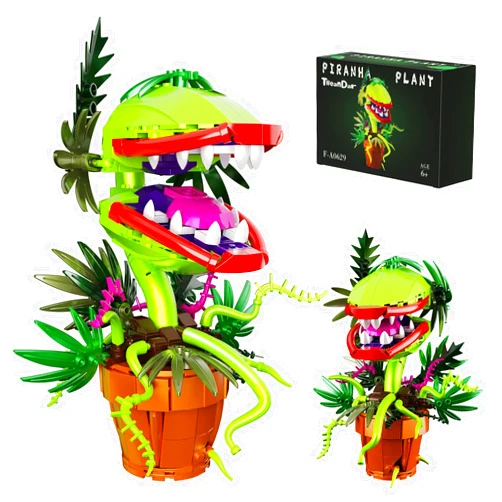 Tweandar Audrey II Piranha Plant Building Blocks Set, Cannibal Plants Bonsai Building Set, Christmas Halloween Horror Flower Décor Gifts for Adults, Creative Gift for Home Décor and Office Art