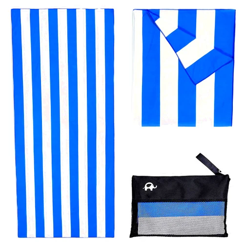 Elite Trend Microfiber Beach Towel for Adults with Bag - Extra Large 78x35 inch Lightweight Sand Free Quick Dry Towel for Travel, Swimming, Yoga, Camping (Cabana Blue)