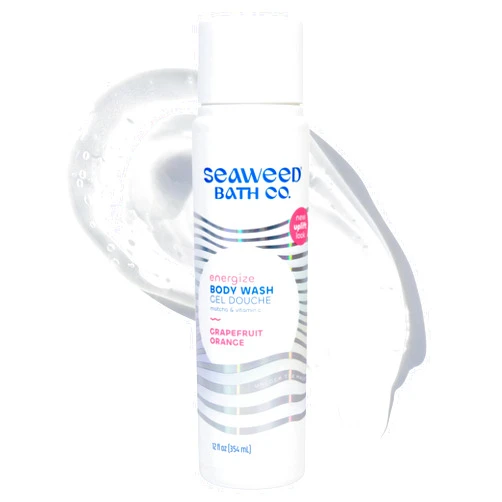 The Seaweed Bath Co. Seaweed Bath Co. Energize Body Wash, Grapefruit Orange Scent, 12 Ounce, Shower Gel for Men & Women, Vegan, Paraben Free, Sulfate Free, Cruelty Free