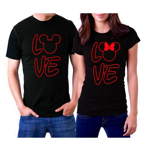 Picontshirt Matching Love Couple T-Shirts Set for him and her Valentines Day
