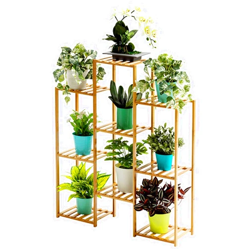 JHSLXD Flower Stand/Flower Pot Stand Creative Bamboo Multi-Layers Plant Stand Living Room/Balcony Flower Stand Floor-Standing Potted Plants Decorative Stand Display Stand,Style C