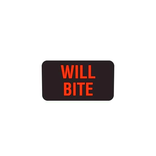 Doctor Stuff Will Bite Stickers, Doctor Stuff - Veterinarian File Folder Chart Labels, Care Instruction Vet Stickers, 1-5/8