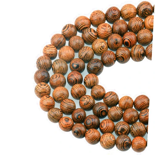 LPBeads 100PCS 8mm Natural Round Wood Beads for Jewelry Making with Crystal Stretch Cord
