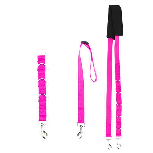 Phonyuu 3pcs Adjustable Nylon Dog Grooming Belly Strap Leash Pet Bathing Restraint Band with D-Rings for Pet Grooming Table Bathtub Dog Shower Supplies,Pink