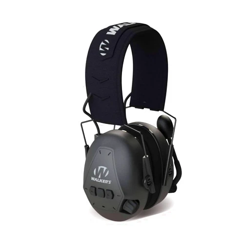 Walker's Bluetooth Compact 25dB NRR Hunting Shooting Passive Hearing Protection Muff w/Adjustable Boom Mic, Black, One Size