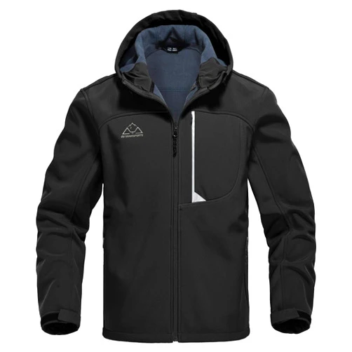 Rdruko Men's Soft Shell Jacket Fleece Lined Waterproof Lightweight Hiking Hooded Winter Jacket