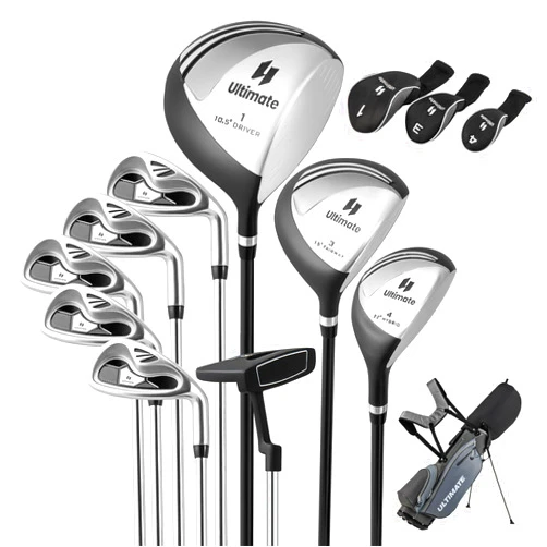 Tangkula 9/10 Pieces Men's Complete Golf Clubs Set Right Hand, Includes 460cc Alloy #1 Driver & #3 Fairway Wood & #4 Hybrid & #6/#7/#8/#9/#P Irons & Putter, Golf Club Set