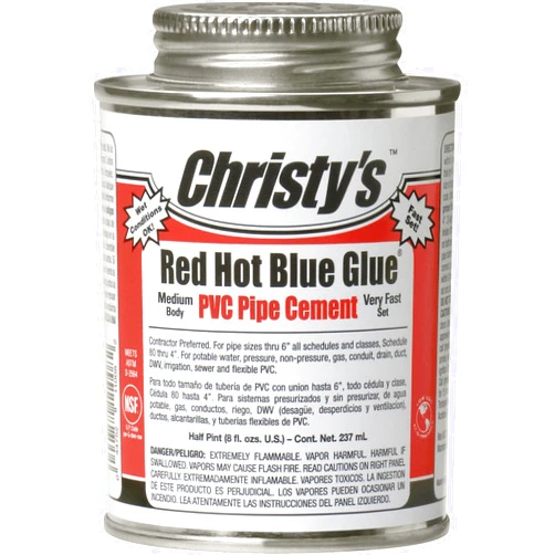 Christys RH-RHBV-HP 8 Oz Red Hot Blue Glue Low VOC