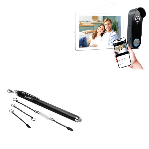BoxWave Stylus Pen Compatible with VKJ Wireless Video Doorbell with Monitor Screen (TL-AH801) (8 in) - EverTouch Capacitive Stylus, Fiber Tip Capacitive Stylus Pen - Jet Black