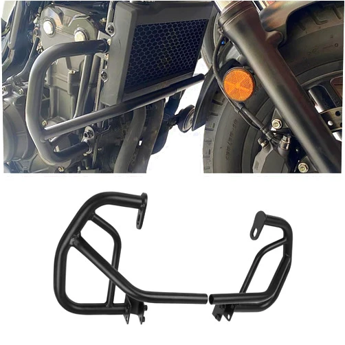 CHIFUN Engine Guard Highway Crash Bar for Honda Rebel 300 CMX300 2017-2025, Rebel 500 CMX500 2017-2025, CL300 2023 2024, 1.25‘’ Steel Motorcycle Frame Protection Bars Replacement (Black)