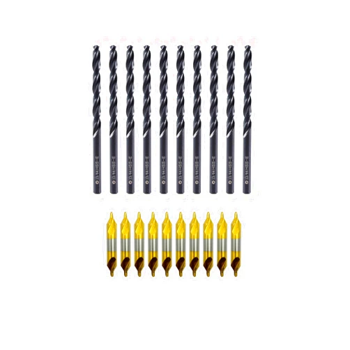 DelitonGude 13/64 inch Twist Drill bit and 3.0mm Center Drill bit for Steel cast Iron and Other Metal