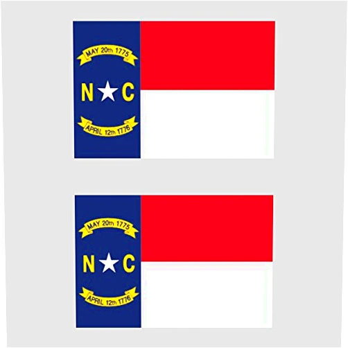 Fagraphix Two Pack North Carolina Flag Sticker FA Graphix Decal Adhesive Vinyl State North Carolinian NC