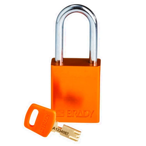 Brady-754473610784 SafeKey Lockout Padlock - Aluminum - Orange - 1.5
