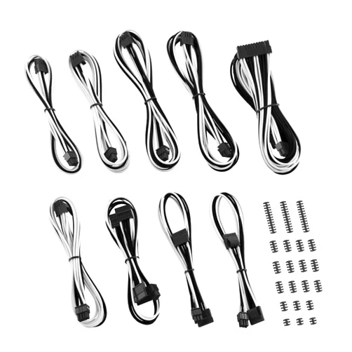 CableMod C-Series Classic ModMesh Sleeved Cable Kit for Corsair Type 4 RM Black Label/RMi/RMX (Black + White)