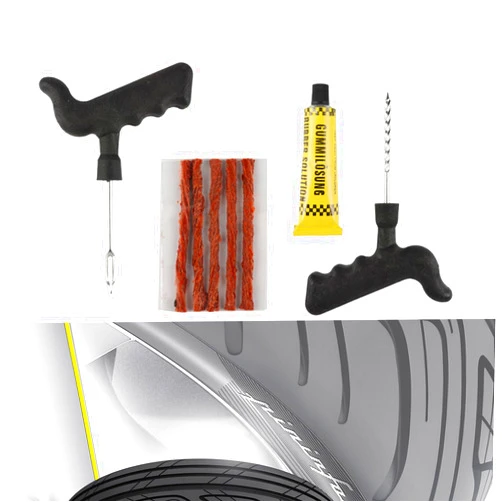 Crynod Pack-8 T-Shape Car Tire Repair Plugs with Glue, Tire Repair Tool Kit, Automobile Maintenance Tool Replacements, Universal for Most Cars, Trucks and Vans (Multicolored)
