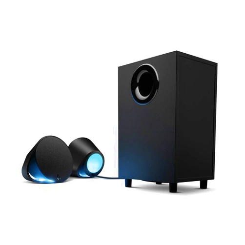 Logitech G560 PC Gaming Speaker System with 7.1 DTS:X Ultra Surround Sound, Game based LIGHTSYNC RGB, Two Speakers and Subwoofer, Bluetooth, USB, Immersive Gaming Experience - Black