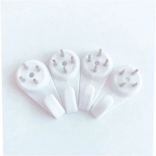 Kjiaiyuo Invisible Nail Screws 5PCS Kjiaiyuo White Powerful Concrete Hard Wall Picture Hooks Non-Trace Hanging Hook Traceless Nail Wall Hook for Picture Photo (3cm/1.18 Length)