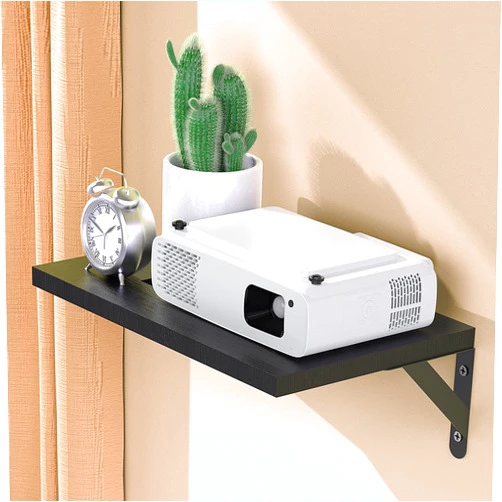 DAWASAPAT Mini Projector Shelf for Wall Mount, Black Projector Wall Mount Shelf Floating, Projector Shelf for Wall, Projector Holder Stand Accessories