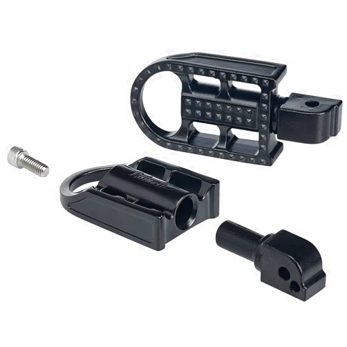 Biltwell Mushman Passenger | Foot Pegs for Harley Davidson | Adjustable | Investment-cast Stainless Steel | Black