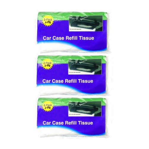 THE UM24 Car Case Visor Facial Tissues Refill 3 Ply Tissue Wipes 6 Refills (3 Bags)