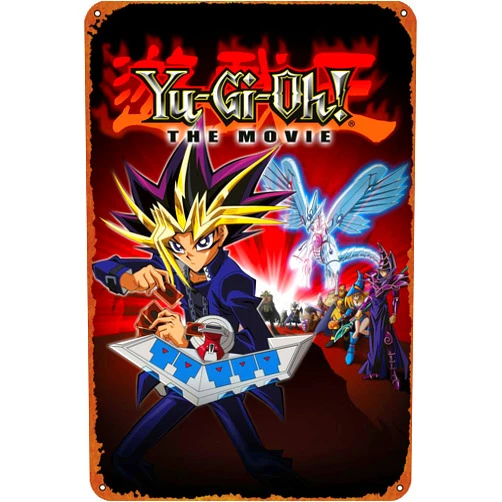 KIVYYB Yu-Gi-Oh! The Movie Movie Poster Tin Sign Cafe bar Home Wall Art Decoration Retro Metal Tin Sign 8x12 inch
