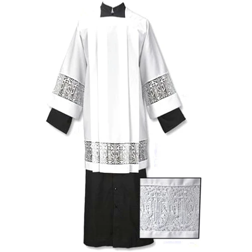 Catholic Factory Outlet Box Pleated Lace Surplice (Small (Back Length 35'') (Sleeve Length 27'') (Height 5ft6-5ft9))