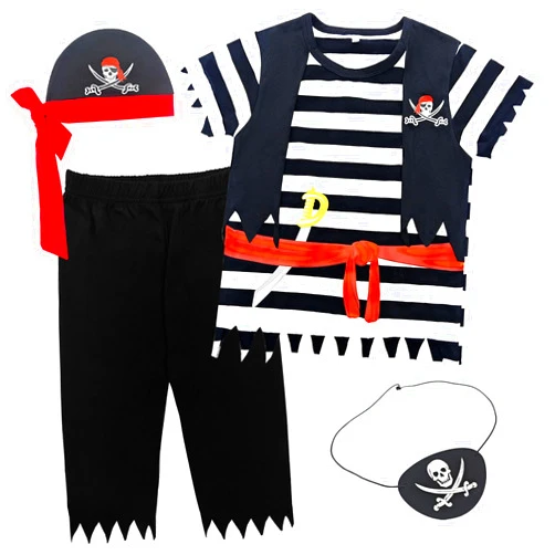Wosixima Toddler Boys Girls Halloween Costume, Cosplay Clothes for Kids, Child Doctor Pirate Role Play T-Shirt Pant Set