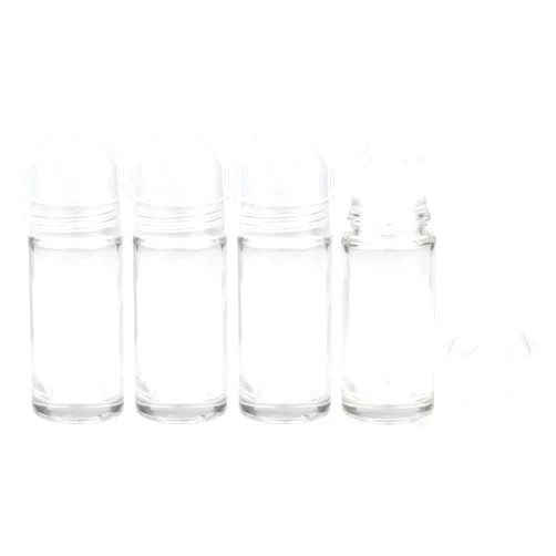 Wresty 4 Pcs 50ml/1.7oz Roll-on Deodorant Bottles Perfume Essential Oil Roller Bottles DIY Travel Deodorant Container With Plastic Roller Ball&Clear Cap