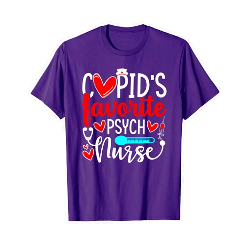 Cupid's Favorite Psych Nurse Shirts Cupid's Favorite Psych Nurse Funny Hearts Valentine's Day T-Shirt