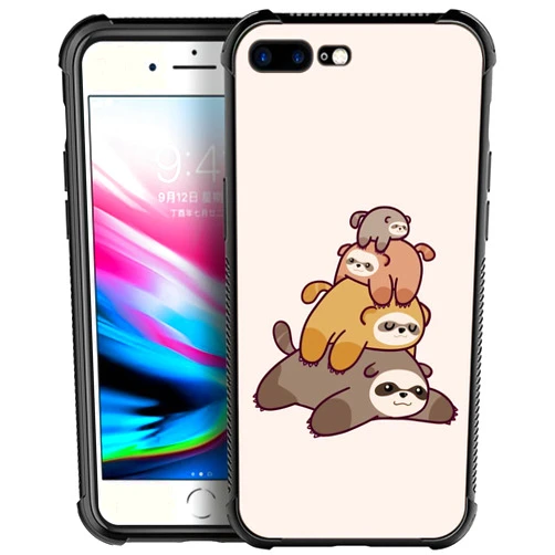 CARLOCA Compatible with iPhone 8 Case,iPhone SE 2020 Case,Sloth Stack iPhone 7 Cases for Girls Boys,Graphic Design Shockproof Anti-Scratch Drop Protection Case for iPhone 7/8/SE2
