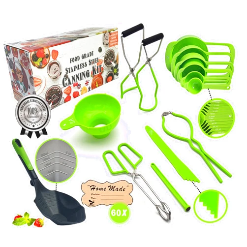 Supa Ant Canning Set + ½ Pint ladle + Measuring Cups - Canning Kit for Beginner, Food Grade Stainless Steel Canning Accessories - Canning Supplies Starter Kit