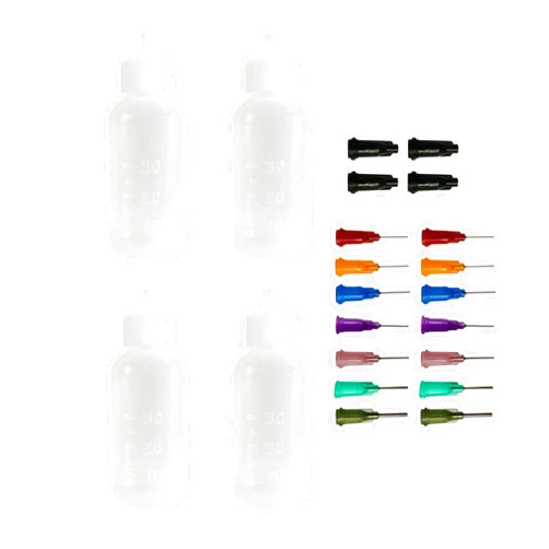 Warmsky KUYLENT Multi-Purpose Precision Applicator Set with 4pcs 1 Oz Plastic Squeeze Bottles and 14 Tip for Hobby Craft DIY Project
