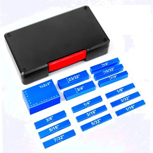 Tgzwme 15 PCS Setup Blocks Woodworking,Aluminum Height Gauge Blocks Set,Setup Blocks with Set Up Blocks for Woodworking for Router and Table Saw Accessories, Blue