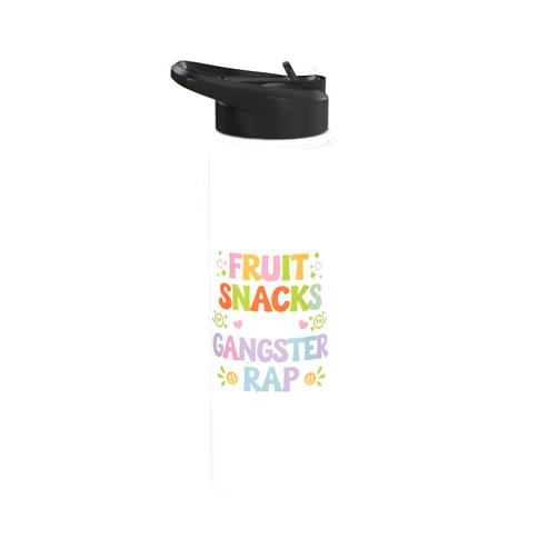 Fruits And Music Enjoyer Fruit Snacks And Gangster Rap Kid Friendly Humor - Stainless Steel Insulated Water Bottle