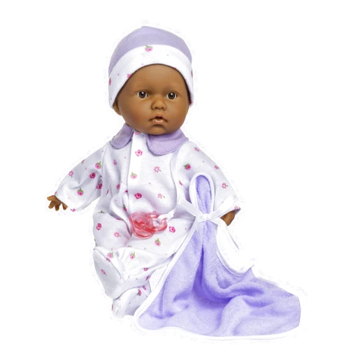JC Toys La Baby Hispanic Baby Doll Set – 11 Inch Soft Body Doll with Accessories Including a Removable Purple Outfit – Small Baby Doll Toy for Children 12 Months and Older