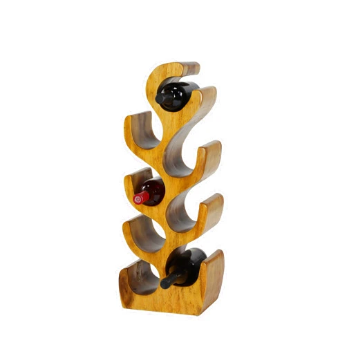 Deco 79 Teak Wood Tree Shape 8 Bottle Wine Rack, 11