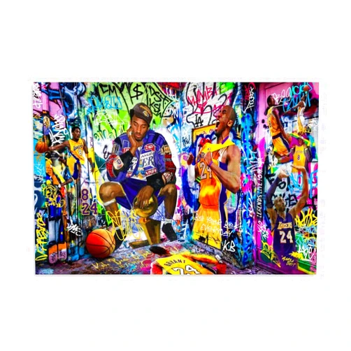 VBKYFNZ Kobe Mamba Mentality Bryant Poster Canvas Wall Art Paintings Colorful Abstract Gallery Aesthetic Room Wall Decor for Bedroom 12x18inch(30x45cm) Unframe-Kobe Mamba Mentality Bryant-1-1