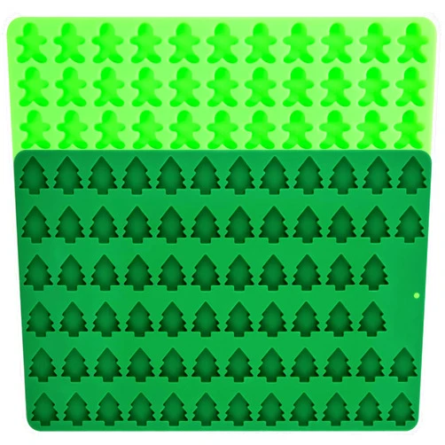 JOERSH Mini Christmas Molds Christmas Tree and Gingerbread Man Silicone Molds Nonstick for Hard Candy, Gummy, Caramels, Chocolate, Ganache, Ice Cubes, 146 Cavities