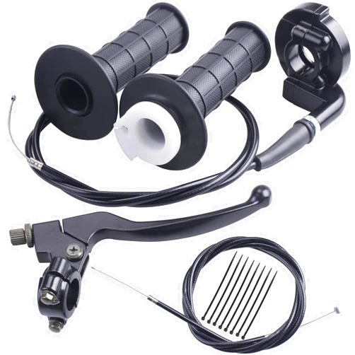 MRELC Throttle Handle+Right Brake Lever, Handle, Brake Cable, Throttle Cable Compatible with Mb165 Mb200 196cc 200cc 5.5hp 6.5hp Doodlebug Bike, XR80 XR100 CRF70 CRF80 CRF100 Pit Dirt Motor Bike Mini Bike