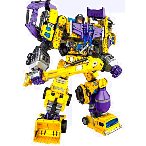 NBK Deformation Oversize Toys Robot Devastator Engineering Combiner 6 in 1 Action Figure Car Truck Model Gift for Kids Boys (Yellow)