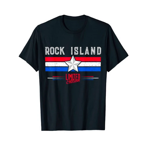 Rock Island Shirts Limited Edition T-Shirt Tee Rock Island T-Shirt Retro Vintage Shirt Gift Women Men Kids T-Shirt