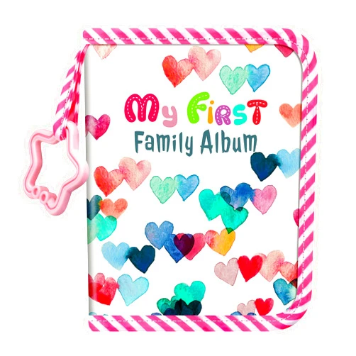 Fintie Baby Photo Album 4x6 Inch, 18 Photos My First Family Album Book with Soft Cloth Cover & Hook for Newborn/Toddlers/Kids/Baby Shower Memory Birthday Gifts, Raining Hearts